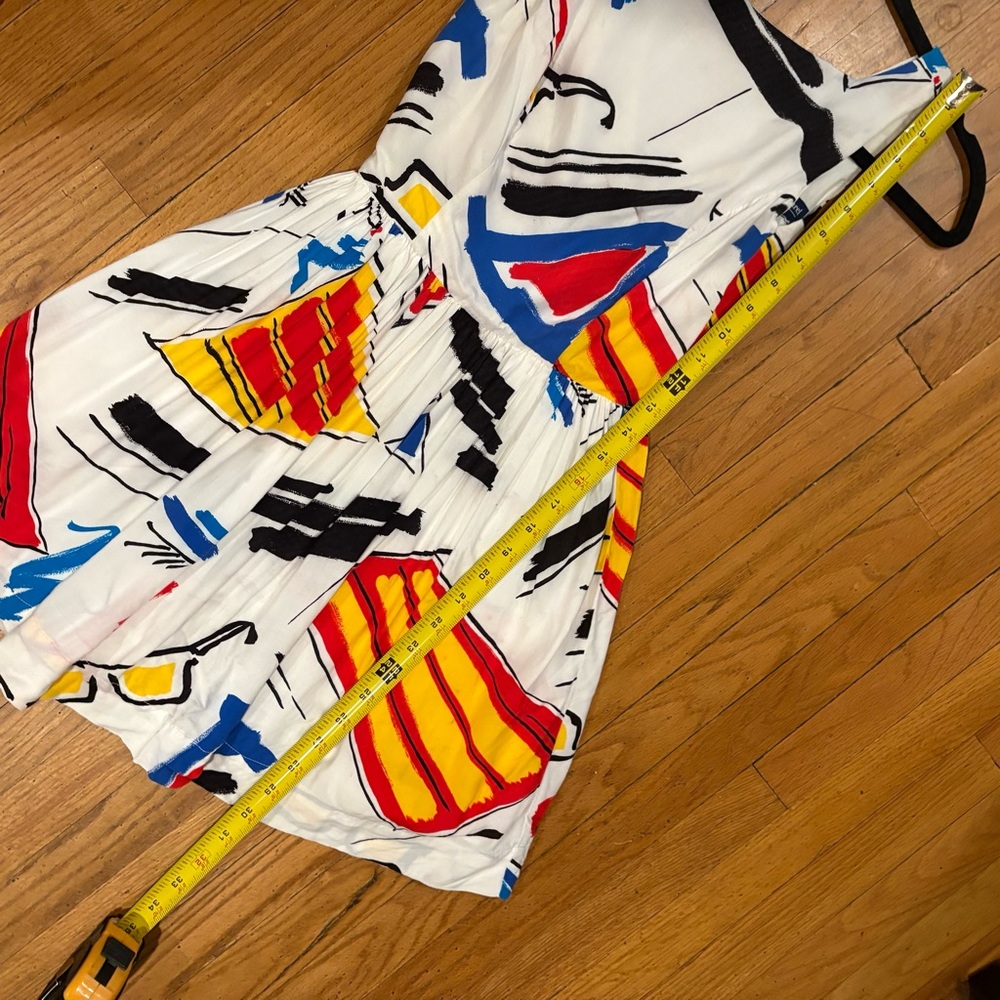 American Apparel Printed Rayon Sun Dress Button Back Abstract Little Mix Y2K - Picture 9 of 13